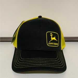 John Deere Black & Yellow Moline 112 Trucker Hat/Cap-OS NWT